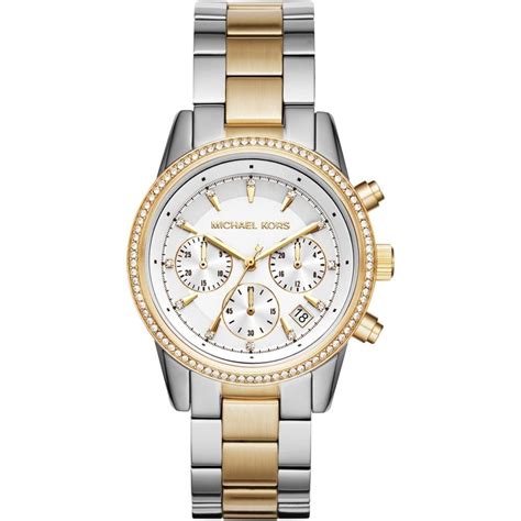 michael kors watch 2tone|Michael Kors chronograph ladies watch.